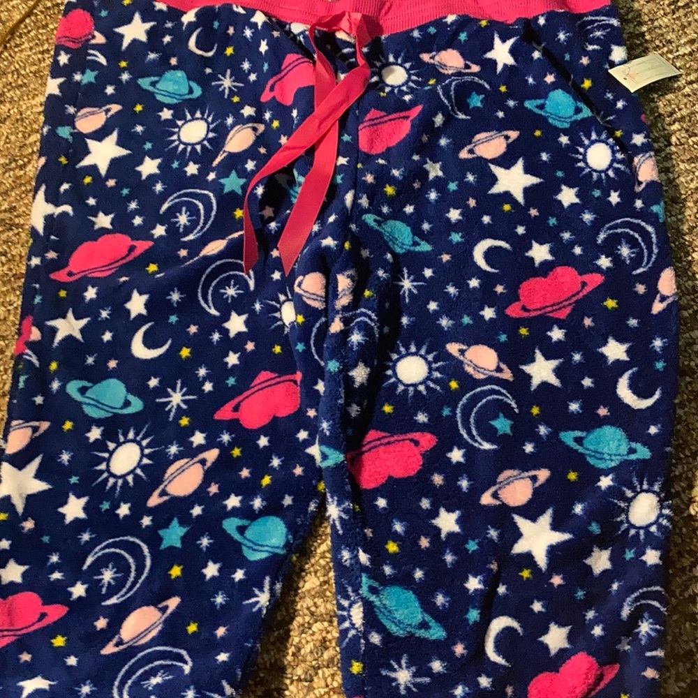 1XL Blue Galaxy comfy fleece pajama bottoms 1X last one ☝️